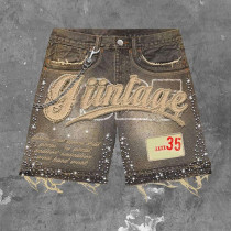 Custom Tracksuit Set with Plaid Shirt and Denim Shorts