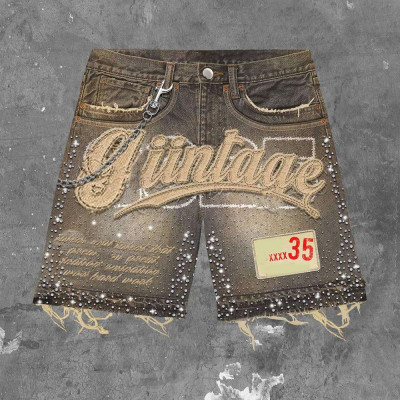 Custom Tracksuit Set with Plaid Shirt and Denim Shorts