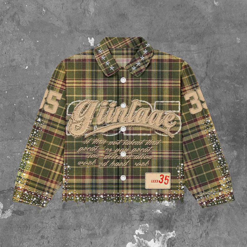 Green retro jacket model display