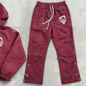 Custom tracksuit set with hooded jacket and snap pants