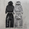 Custom tracksuit set with cropped hoodie and wide pants