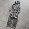 Custom tracksuit set with cropped hoodie and wide pants