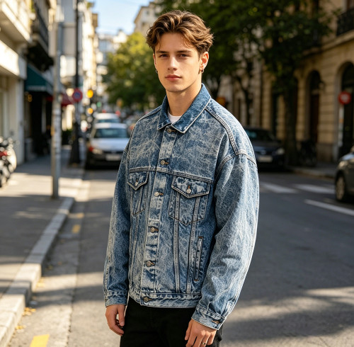 Custom Denim Jacket Manufacturer for Acid Wash Styles