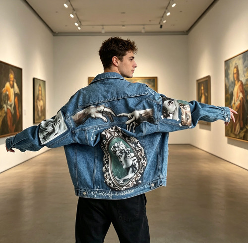 Custom Denim Jackets Manufacturer for Art Print Styles