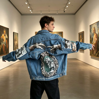 Custom Denim Jackets Manufacturer for Art Print Styles