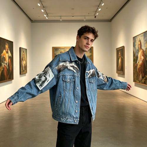 Custom Denim Jackets Manufacturer for Art Print Styles