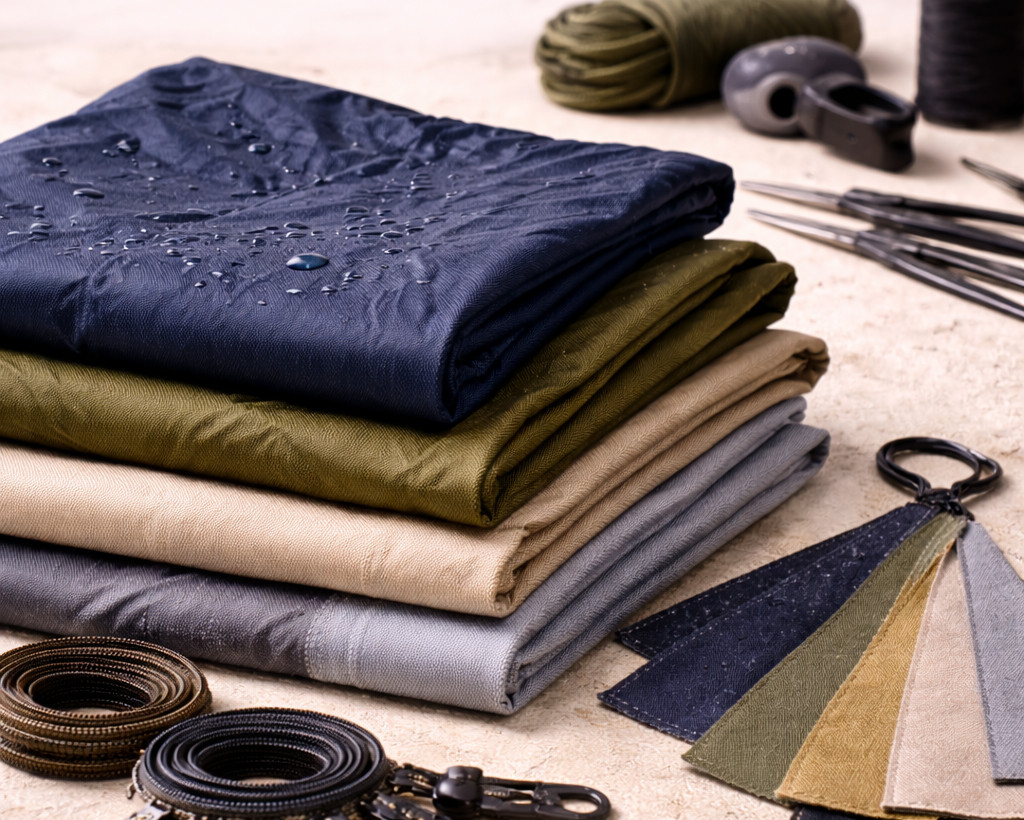 Nylon and polyester shell detail