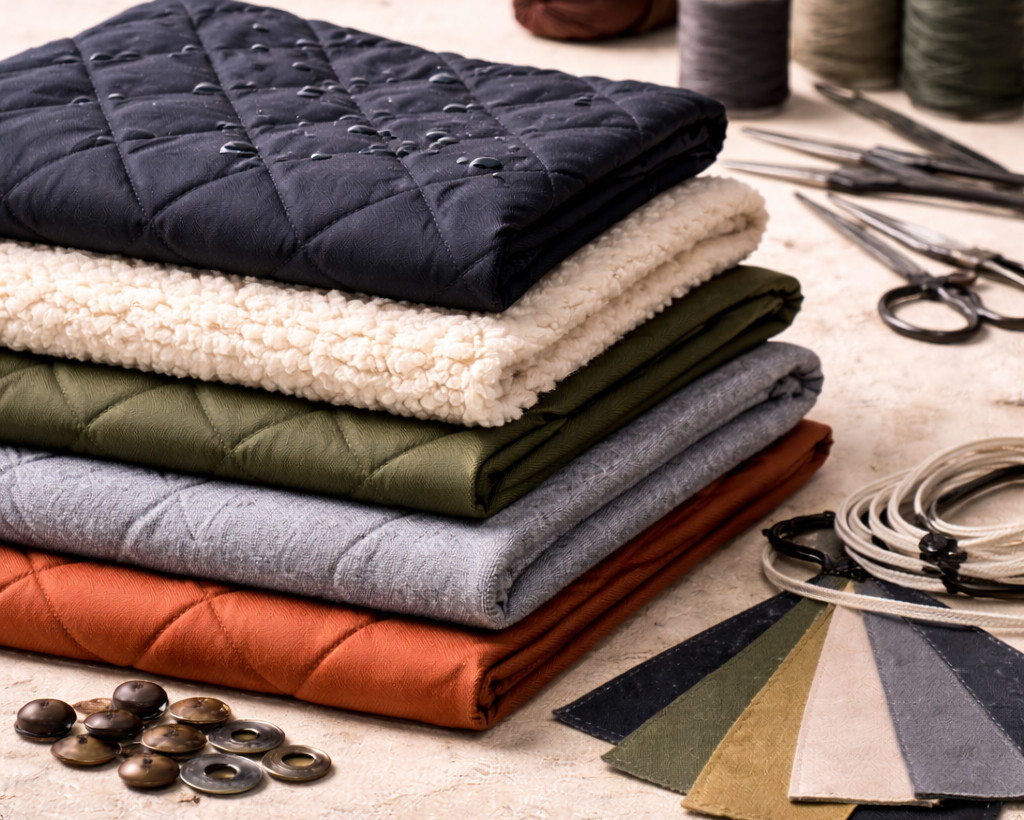 Quilted and fleece lining detail