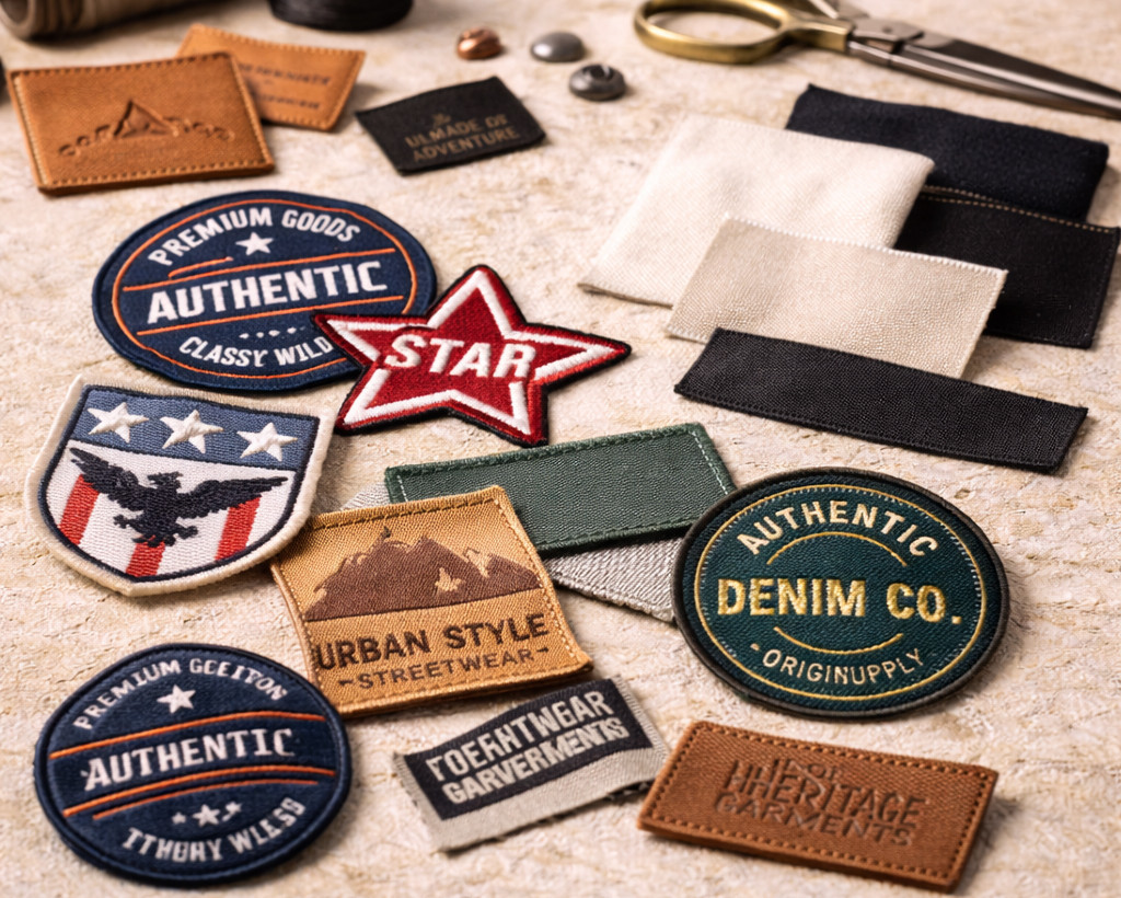 Custom jacket patches and labels detail