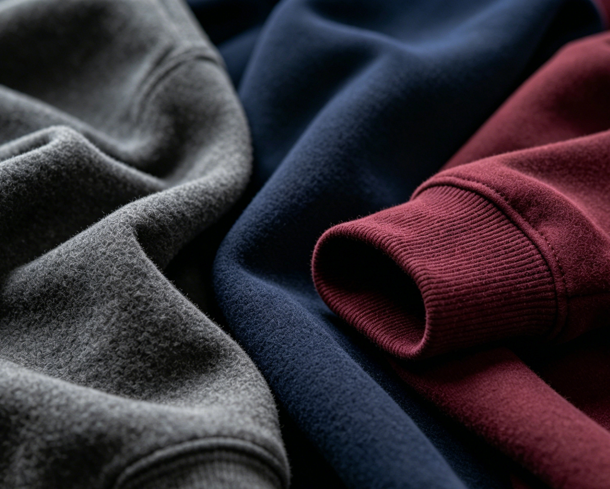 Heavyweight fleece fabric for custom hoodie production