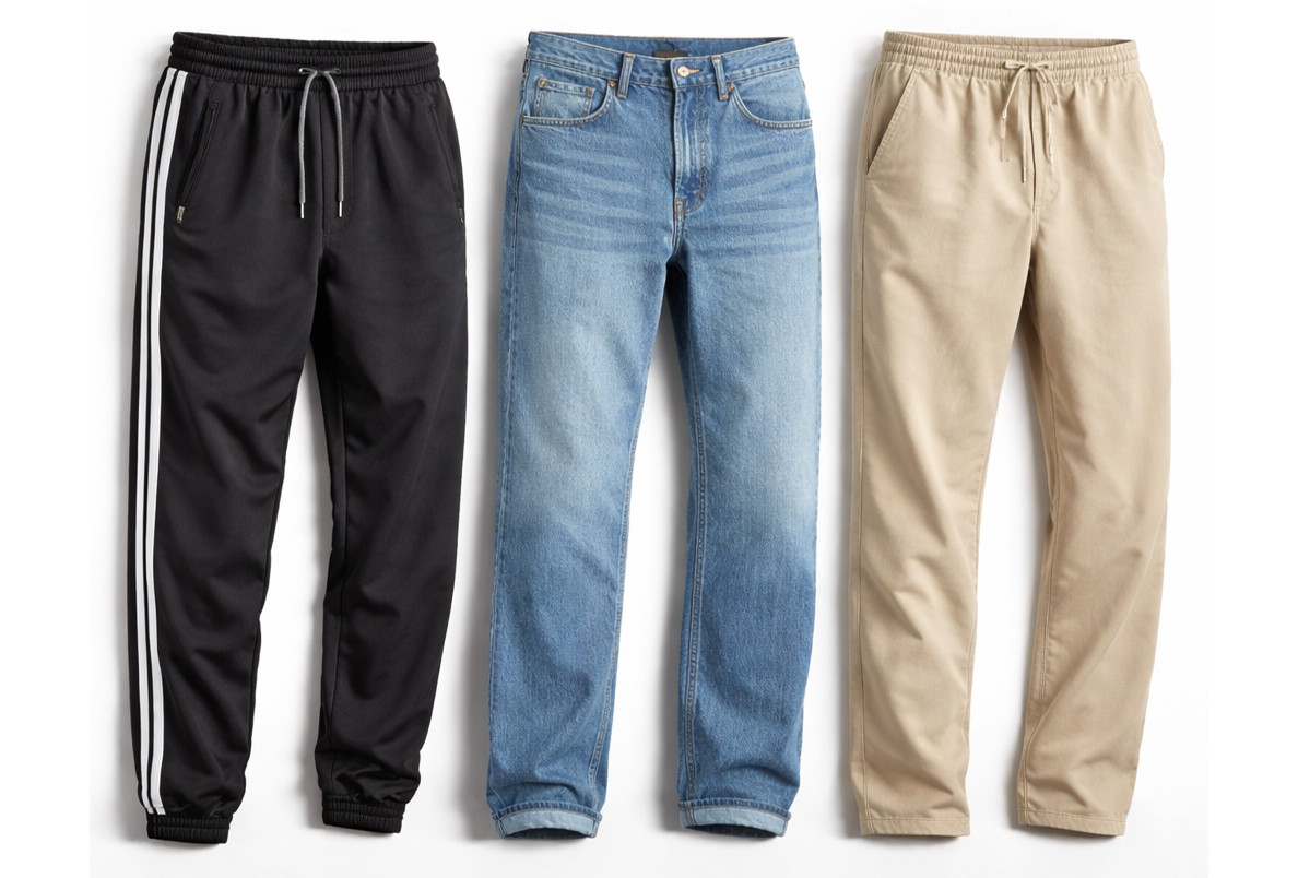 Track, denim and casual pants development