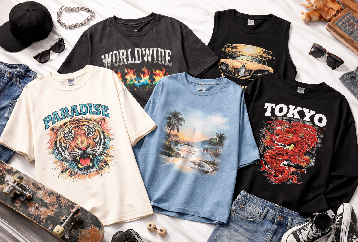 Streetwear graphic T-shirt development