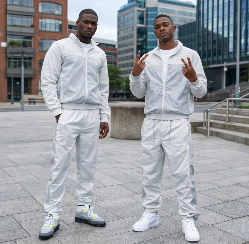 Custom Nylon Tracksuit Set with Contrast Piping