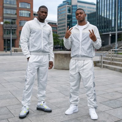 Custom Nylon Tracksuit Set with Contrast Piping