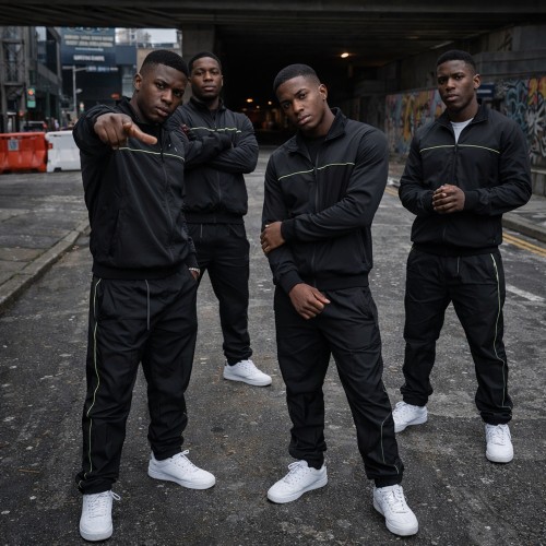 Custom Nylon Tracksuit Set with Contrast Piping