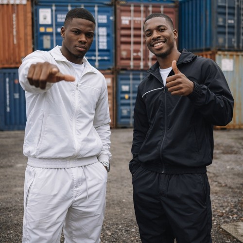 Custom Nylon Tracksuit Set with Contrast Piping