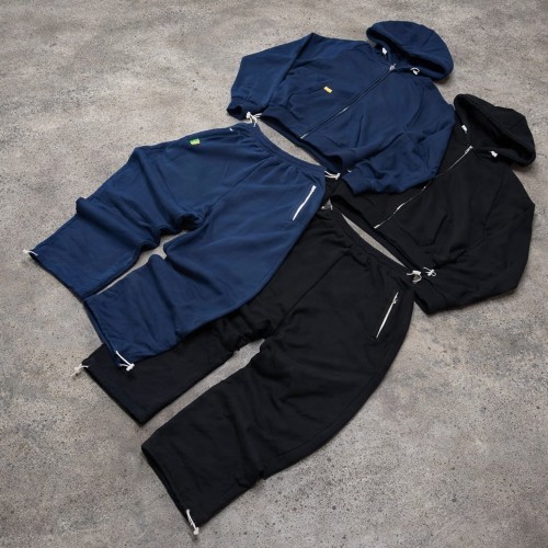 Custom Tracksuit Set with Zip Hoodie and Wide Pants