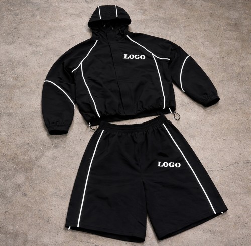 Custom Tracksuit Set with Hooded Jacket and Shorts