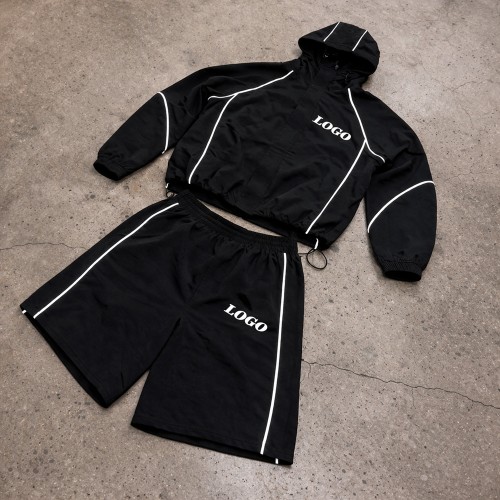 Custom Tracksuit Set with Hooded Jacket and Shorts