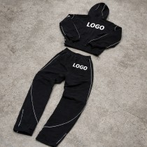 Custom Nylon Tracksuit Set with Hooded Jacket