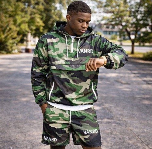 Custom Tracksuit Set with Windbreaker Jacket and Shorts