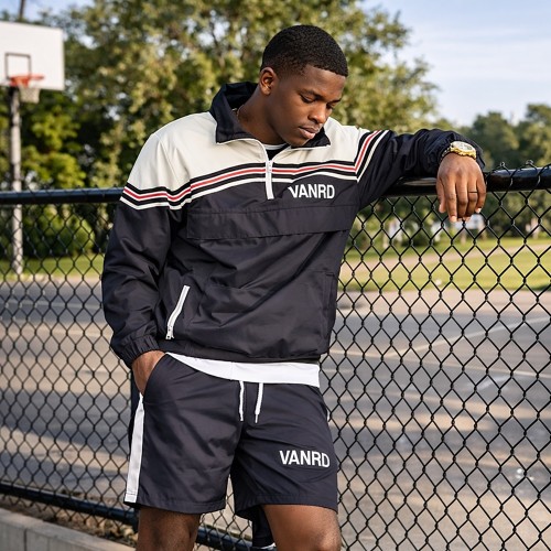 Custom Tracksuit Set with Windbreaker Jacket and Shorts