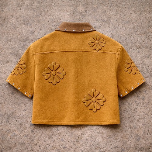 Custom Work Jacket with Short Sleeves and Stud Details