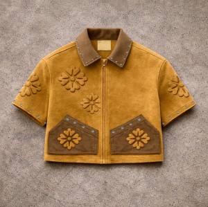 Custom Work Jacket with Short Sleeves and Stud Details