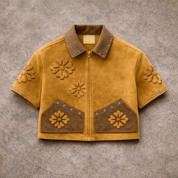 Custom Work Jacket with Short Sleeves and Stud Details