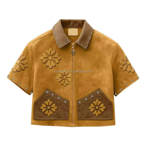 Custom Work Jacket with Short Sleeves and Stud Details