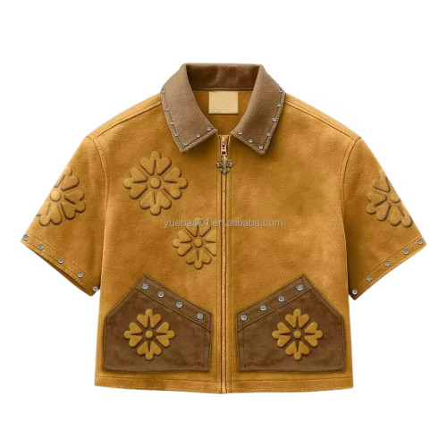 Custom Work Jacket with Short Sleeves and Stud Details