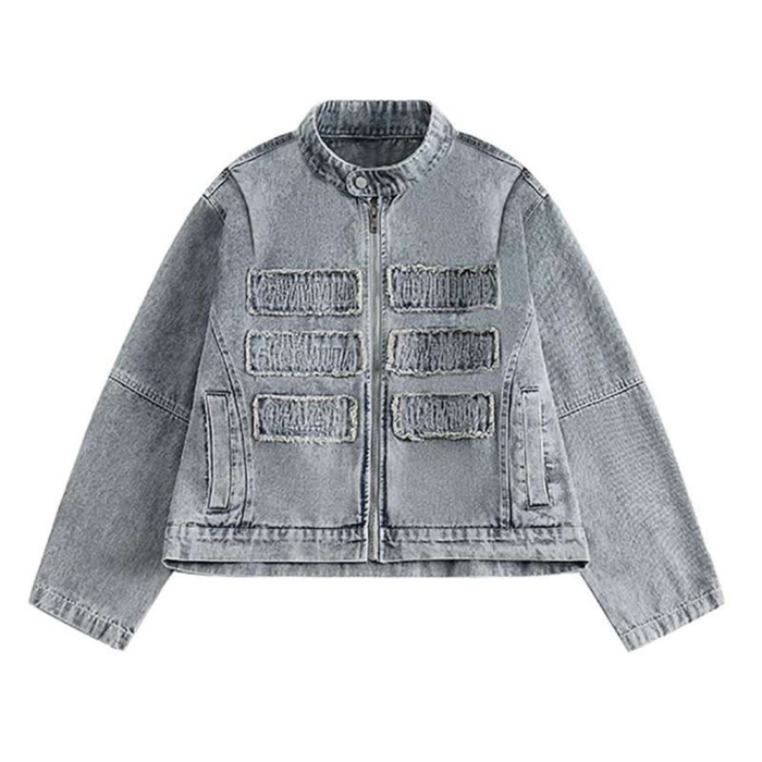 Custom Denim Jacket Manufacturer for Cropped Washed Styles
