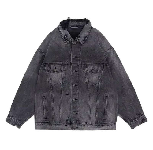 Custom Distressed Denim Jacket for Streetwear