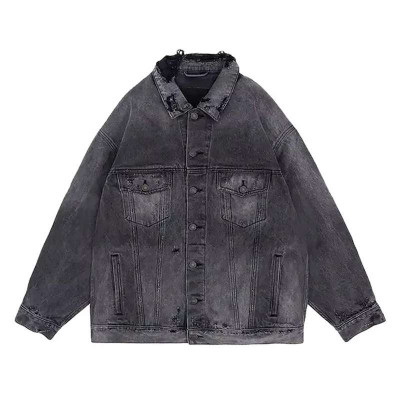 Custom Distressed Denim Jacket for Streetwear