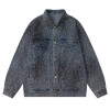 Custom Denim Jacket for Rhinestone Streetwear