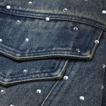Custom Denim Jacket for Rhinestone Streetwear