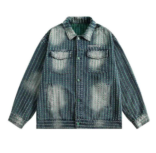 Custom Printed Denim Jacket for Patterned Wash