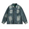 Custom Printed Denim Jacket for Patterned Wash