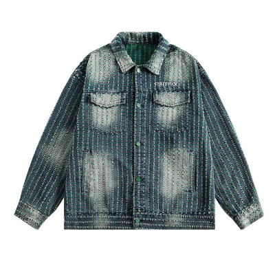 Custom Printed Denim Jacket for Patterned Wash