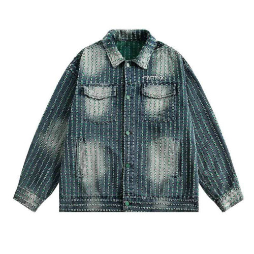 Custom Printed Denim Jacket for Patterned Wash