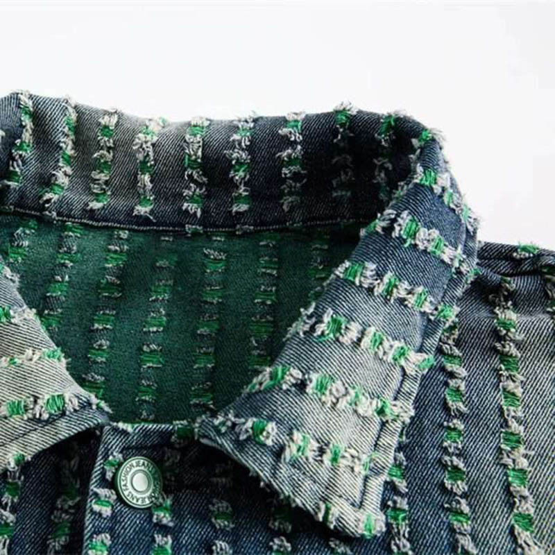 Green retro jacket model display