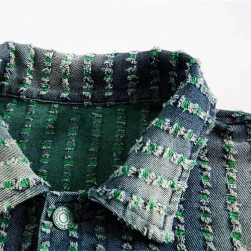 Custom Printed Denim Jacket for Patterned Wash