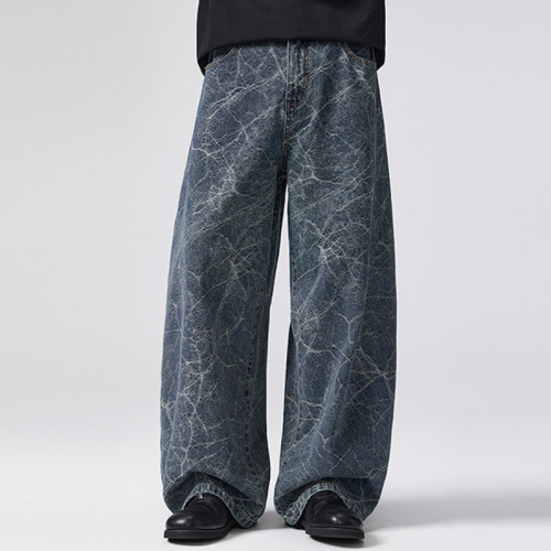 Custom Baggy Jeans for Crackle Wash Streetwear