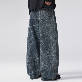 Custom Baggy Jeans for Crackle Wash Streetwear