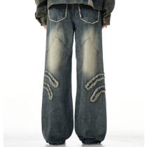 Custom Baggy Jeans for Distressed Panel Streetwear