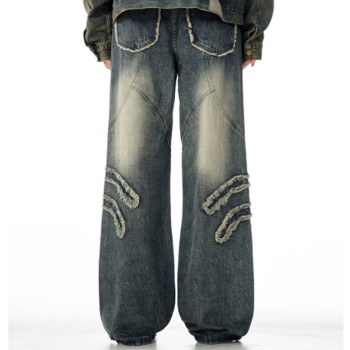 Custom Baggy Jeans for Distressed Panel Streetwear