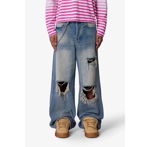 Custom Distressed Jeans for Baggy Streetwear Drops