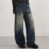 Custom Distressed Jeans for Wide-Leg Streetwear