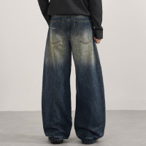 Custom Distressed Jeans for Wide-Leg Streetwear