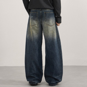 Custom Distressed Jeans for Wide-Leg Streetwear